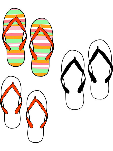 人字拖凉鞋矢量插图图片 人字拖凉鞋矢量插图图片下载
