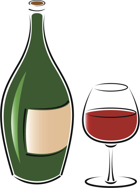 瓶子和葡萄酒杯。图片 瓶子和葡萄酒杯。图片下载