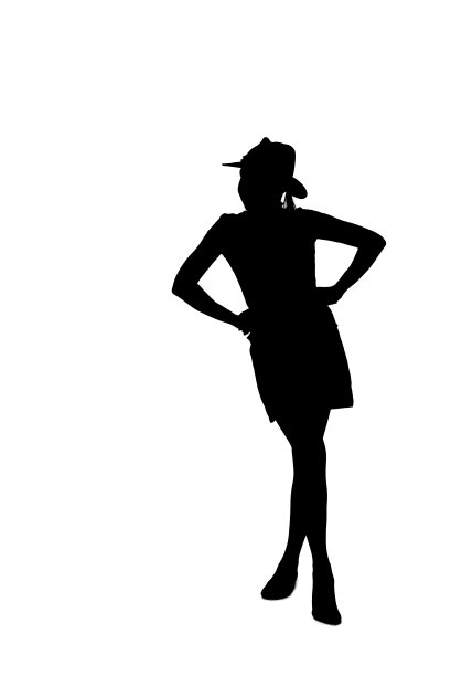 戴着帽子的女人剪影图片 戴着帽子的女人剪影图片下载