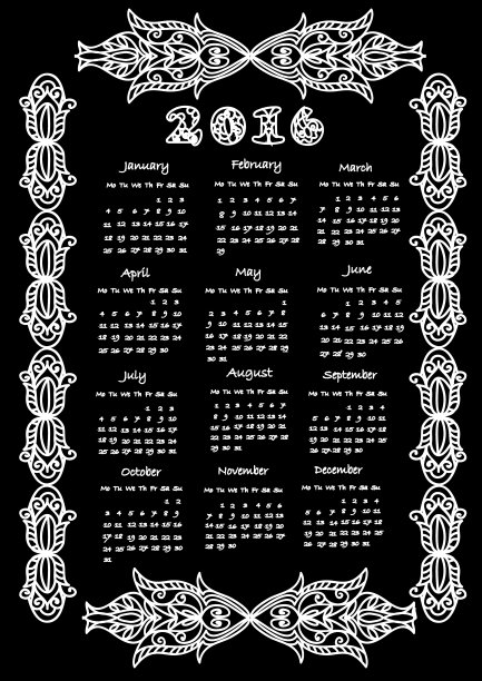 日历2016粉笔黑板装饰框架图片 日历2016粉笔黑板装饰框架图片下载