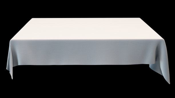 白色矩形桌布模型孤立在黑色。3 d演示。图片 白色矩形桌布模型孤立在黑色。3 d演示。图片下载