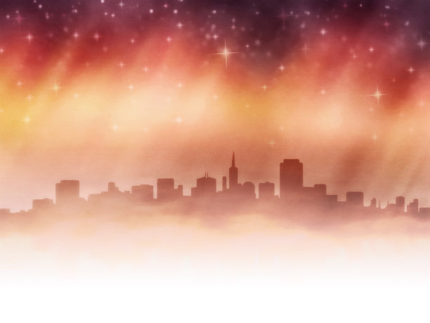 旧金山的云雾夜景图片 旧金山的云雾夜景图片下载