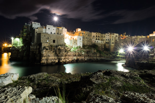 海滩波利尼亚诺和Mare - Apulia -意大利图片 海滩波利尼亚诺和Mare - Apulia -意大利图片下载