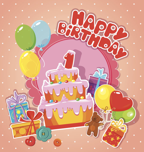 婴儿生日贺卡,泰迪熊,大蛋糕。图片 婴儿生日贺卡,泰迪熊,大蛋糕。图片下载