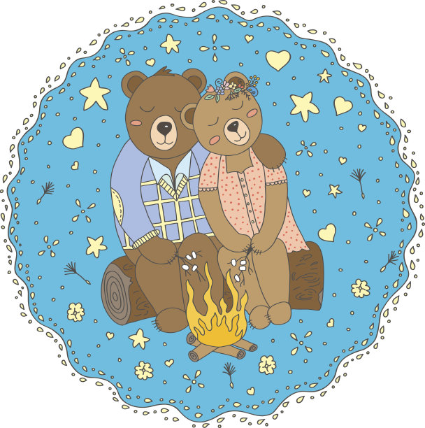 可爱小熊矢量插图图片 可爱小熊矢量插图图片下载