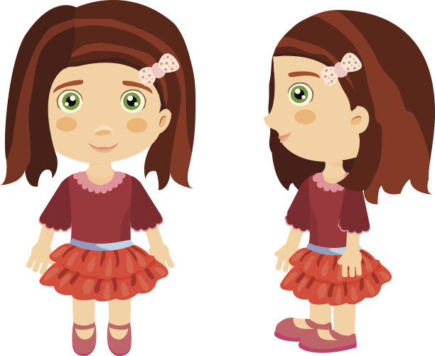 女孩正面和侧面图片 女孩正面和侧面图片下载