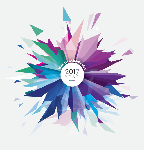 五颜六色的抽象几何形状形成了玻璃烟花图片 五颜六色的抽象几何形状形成了玻璃烟花图片下载