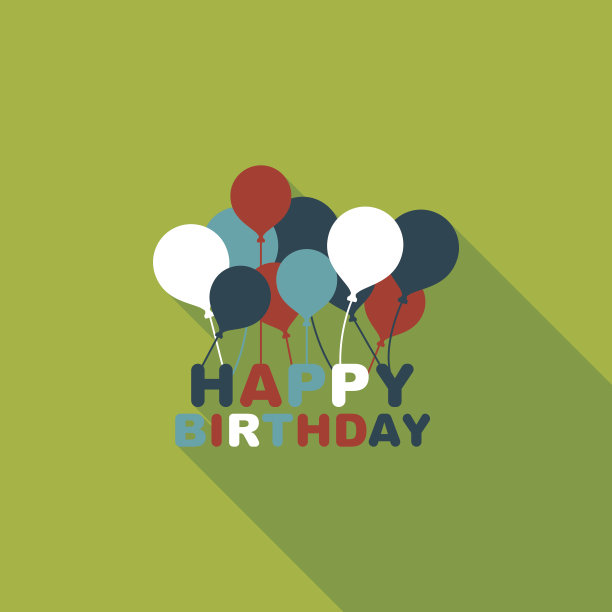 生日装饰平面图标与长影子,eps10图片 生日装饰平面图标与长影子,eps10图片下载