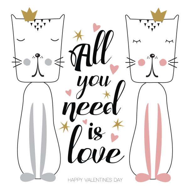 可爱的猫与引用保存的日期卡图片 可爱的猫与引用保存的日期卡图片下载