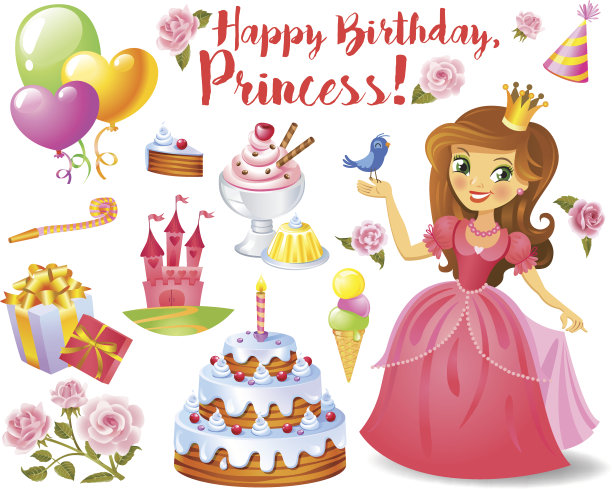 可爱的生日设计元素图片 可爱的生日设计元素图片下载
