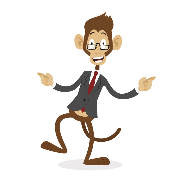 卡通猴子商人紧张跳舞图片 卡通猴子商人紧张跳舞图片下载