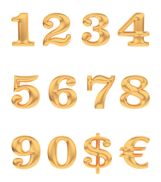 黄金数字和货币符号图片 黄金数字和货币符号图片下载