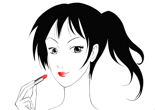 女孩和口红图片 女孩和口红图片下载