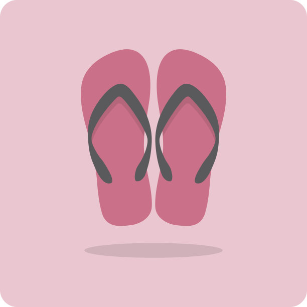 矢量平面图标,沙滩凉鞋图片 矢量平面图标,沙滩凉鞋图片下载