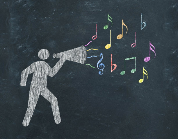 带有音符的扩音器图片 带有音符的扩音器图片下载