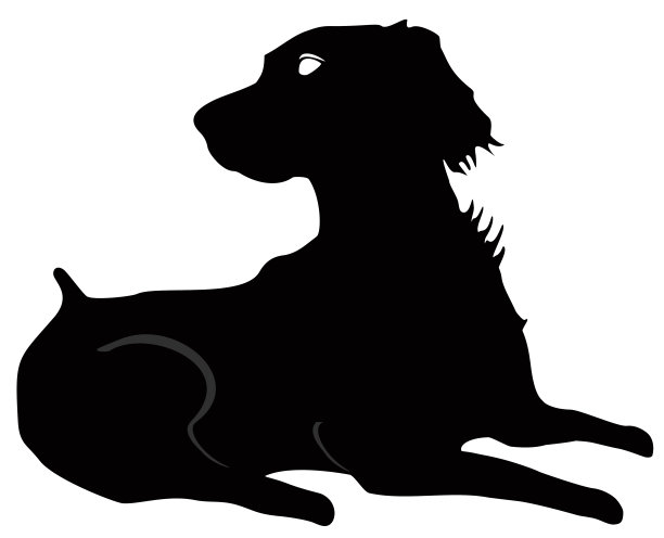 布列塔尼猎犬剪影,在休息看右边黑色图片 布列塔尼猎犬剪影,在休息看右边黑色图片下载