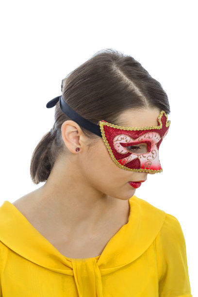 戴着威尼斯面具的年轻女子图片 戴着威尼斯面具的年轻女子图片下载