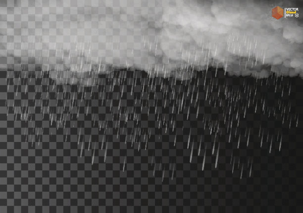 雨和白云孤立在透明的背景。向量图片 雨和白云孤立在透明的背景。向量图片下载