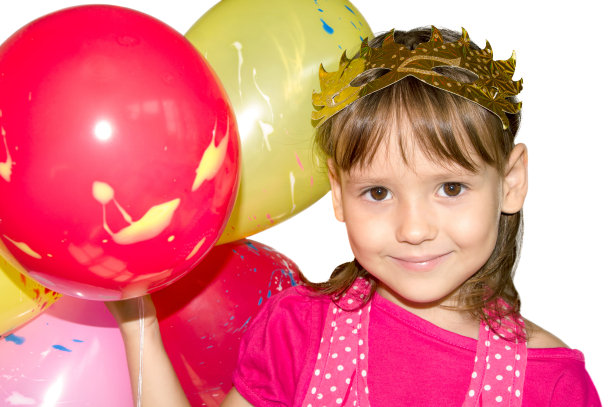 戴着面具和气球的女孩图片 戴着面具和气球的女孩图片下载