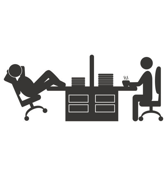 平面办公室图标与工人在咖啡休息隔离图片 平面办公室图标与工人在咖啡休息隔离图片下载