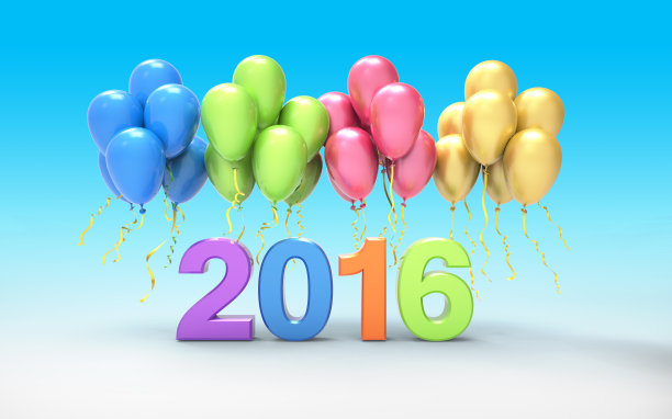 彩色气球组与2016图片 彩色气球组与2016图片下载