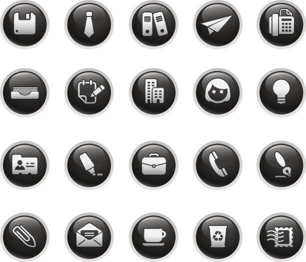 Office & Business //黑色按钮图片 Office & Business //黑色按钮图片下载