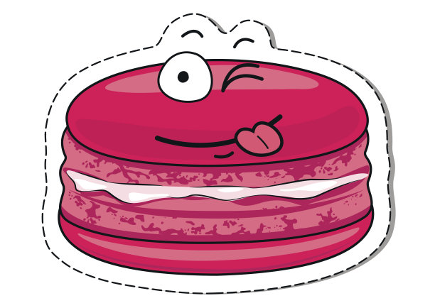 卡通马卡龙可爱的人物脸贴纸。图片 卡通马卡龙可爱的人物脸贴纸。图片下载