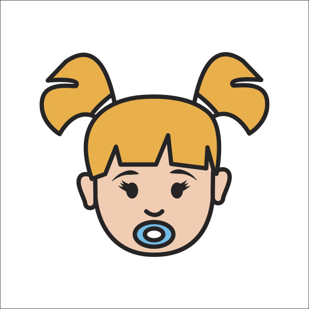 女孩娃娃脸和奶嘴的头像图标图片 女孩娃娃脸和奶嘴的头像图标图片下载