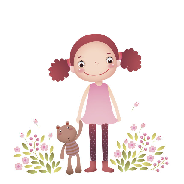 小女孩和她的泰迪熊图片 小女孩和她的泰迪熊图片下载