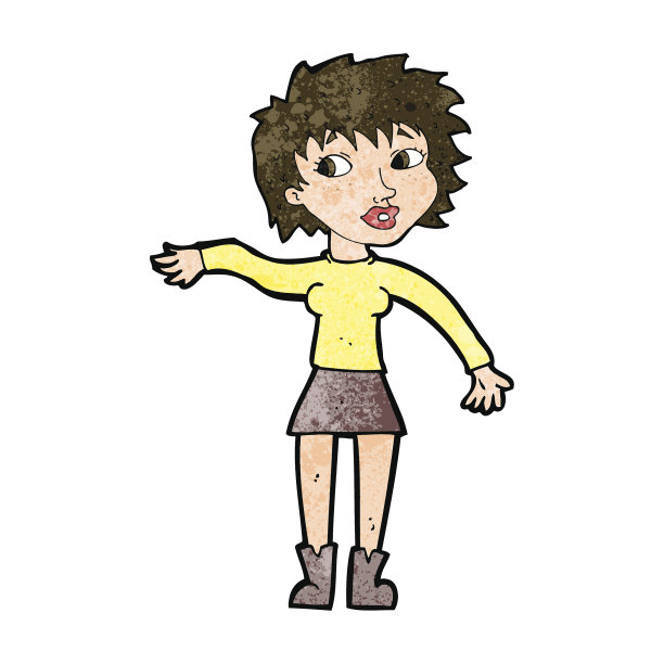 卡通友好女人挥手图片 卡通友好女人挥手图片下载