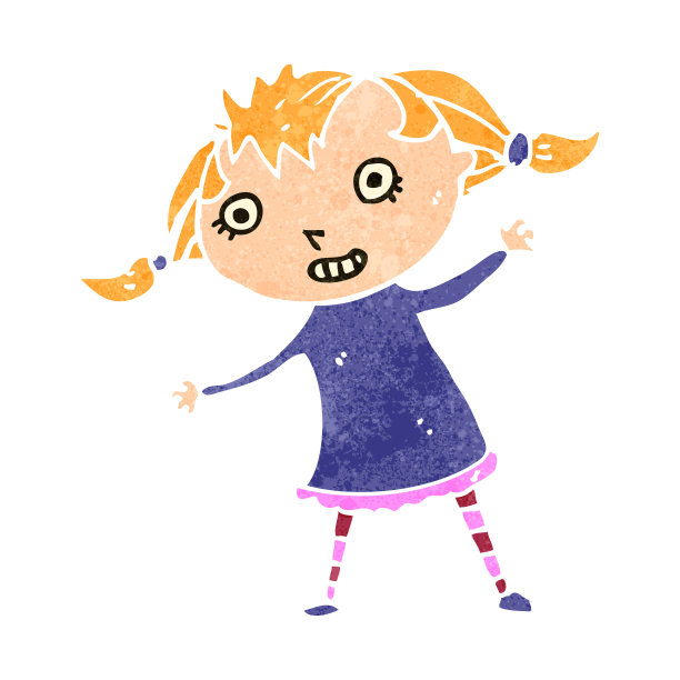 复古卡通兴奋的金发女孩图片 复古卡通兴奋的金发女孩图片下载