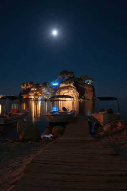 夜色中的浮雕岛,Zakynhtos,希腊图片 夜色中的浮雕岛,Zakynhtos,希腊图片下载