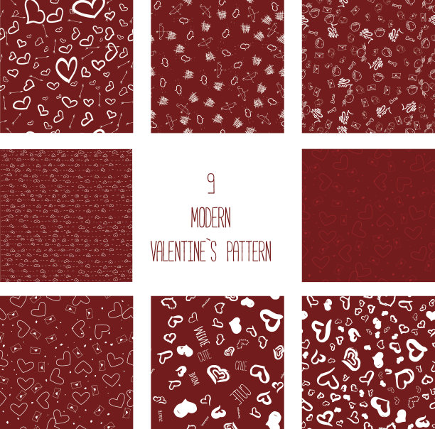 情人节无缝图案与心形在红色的背景为促销图片 情人节无缝图案与心形在红色的背景为促销图片下载