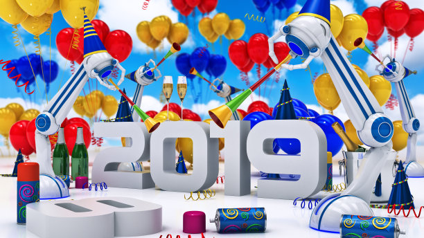 2019年机器人。三维渲染图片 2019年机器人。三维渲染图片下载