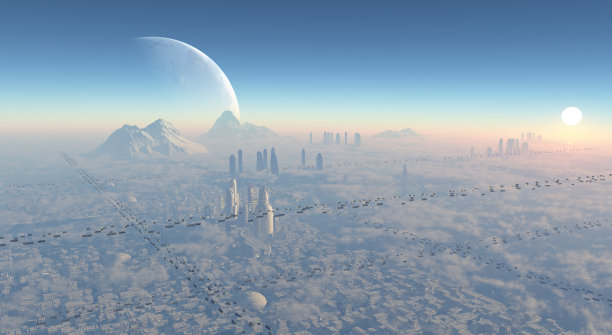 未来城市的空中景观图片 未来城市的空中景观图片下载