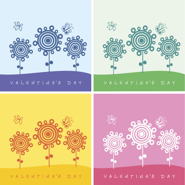 卡通花和蝴蝶。矢量版本在我的作品集里图片 卡通花和蝴蝶。矢量版本在我的作品集里图片下载