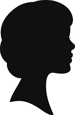 女人脸黑黑的剪影卷发图片 女人脸黑黑的剪影卷发图片下载