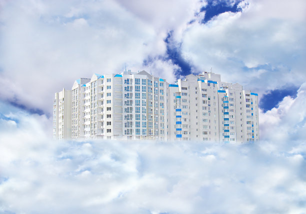 云中的多层现代住宅图片 云中的多层现代住宅图片下载