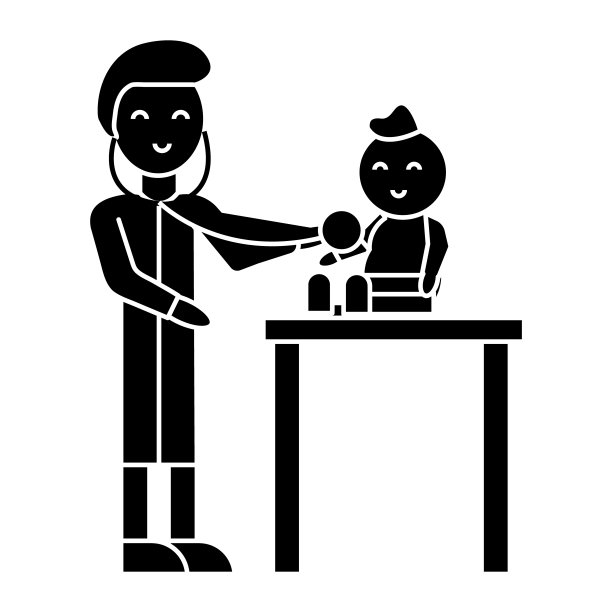 儿科医生与儿童图标,矢量插图,签署在孤立的背景图片 儿科医生与儿童图标,矢量插图,签署在孤立的背景图片下载
