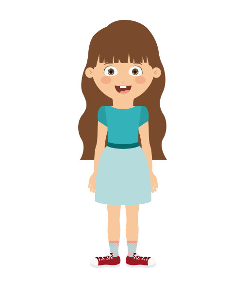 女孩站在前面孤立的图标设计图片 女孩站在前面孤立的图标设计图片下载