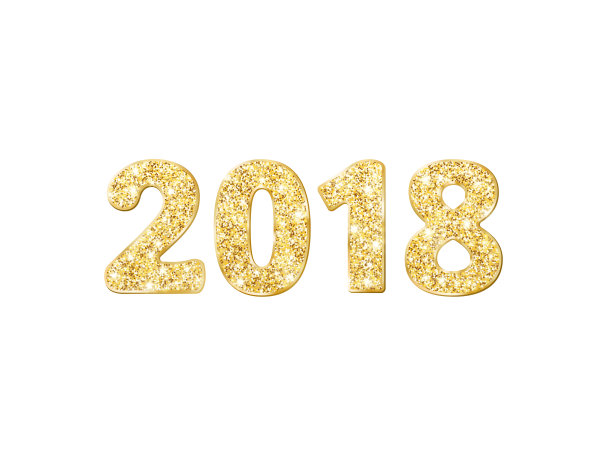 2018闪光排版设计。金色闪烁的数字孤立在白色。图片 2018闪光排版设计。金色闪烁的数字孤立在白色。图片下载
