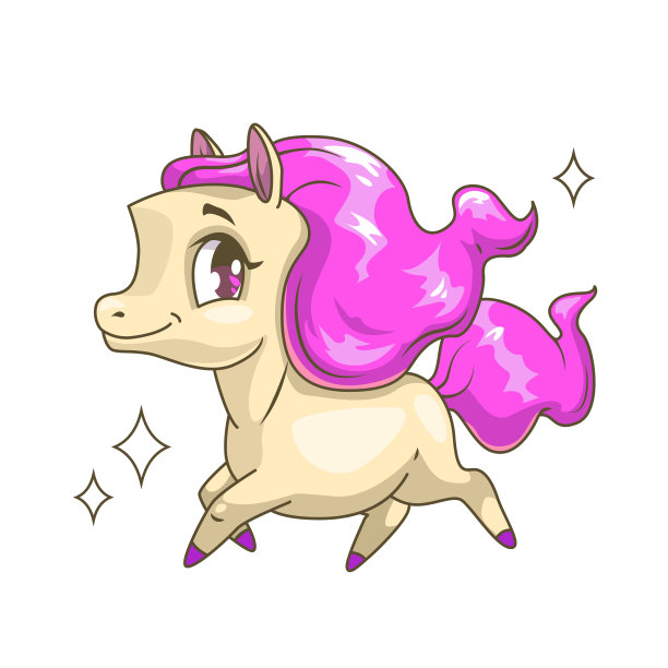 粉红色头发的可爱的小跑马图片 粉红色头发的可爱的小跑马图片下载