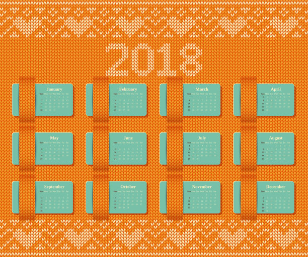 2018年日历上的复古圣诞背景。向量模板。图片 2018年日历上的复古圣诞背景。向量模板。图片下载
