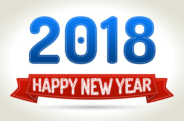 2018 -新年快乐-红色丝带与光影背景。图片 2018 -新年快乐-红色丝带与光影背景。图片下载