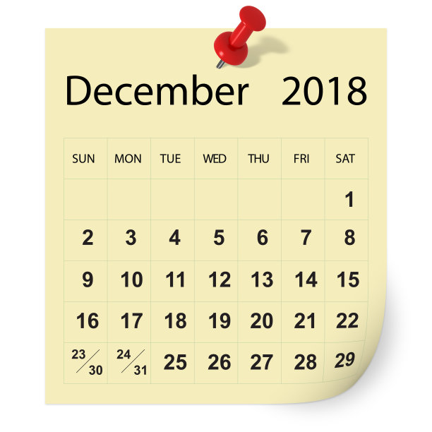 2018年12月日历图片 2018年12月日历图片下载