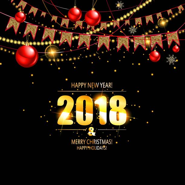 矢量插画的新年快乐2018图片 矢量插画的新年快乐2018图片下载