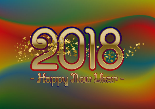 2018年新年贺卡模板,色彩缤纷,背景闪烁。图片 2018年新年贺卡模板,色彩缤纷,背景闪烁。图片下载