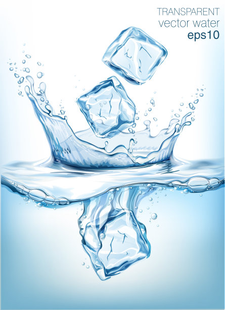 透明矢量水飞溅和冰块在光的背景图片 透明矢量水飞溅和冰块在光的背景图片下载