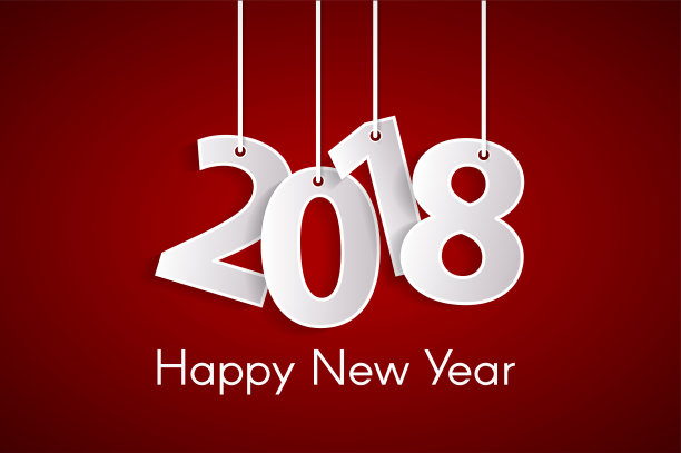 2018年新年快乐,绳子上有剪纸白色数字。矢量图图片 2018年新年快乐,绳子上有剪纸白色数字。矢量图图片下载