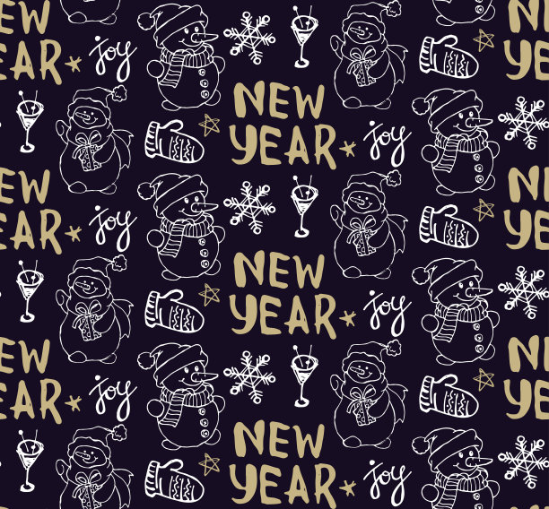 手绘涂鸦图案- 2018年新年快乐!图片 手绘涂鸦图案- 2018年新年快乐!图片下载